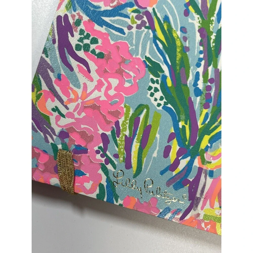 Lilly Pulitzer Bundle Lot Of 2 Vinyl Estee Lauder Zip Bags & Notebook